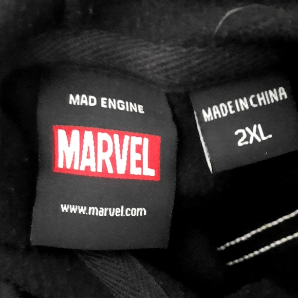 Authentic Marvel Black & White Spiderman Venom Hooded Sweat Jacket 2XL - Picture 4 of 4